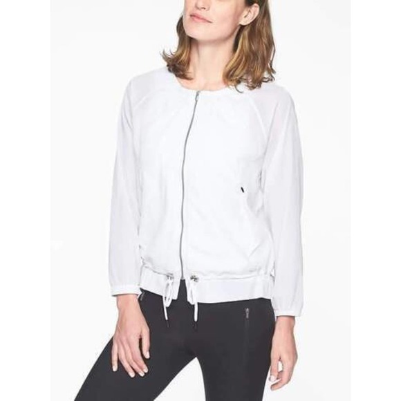 Athleta Avenue Lightweight Jacket White Full Zip Women's Size Medium H14042 - Picture 11 of 12